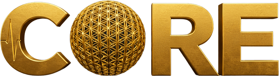 Logotipo dourado do Campo CORE