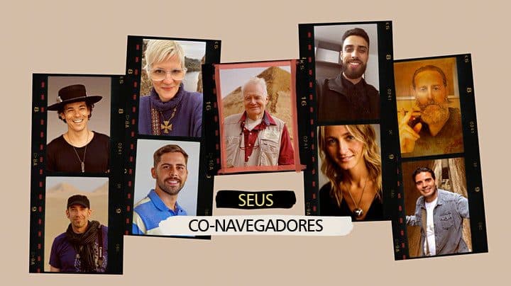 Os co-navegadores da equipe de pesquisa de Robert Edward Grant em uma colagem de fotos